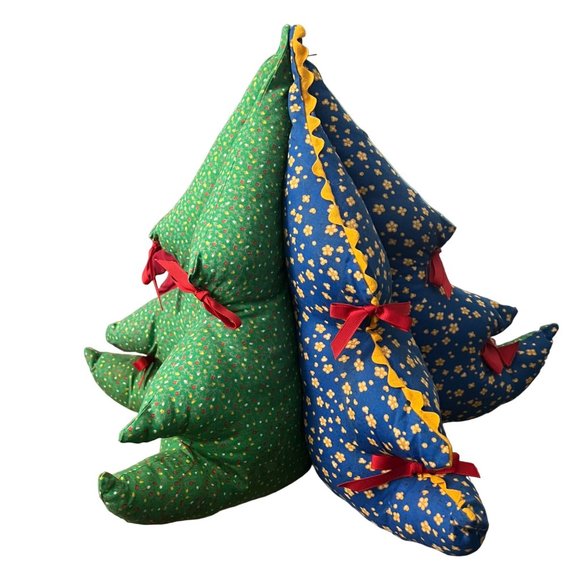 Handmade Vintage Stuffed Fabric Christmas Tree - Picture 2 of 6